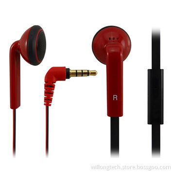 Classic Earphones, Red with Mic for Rock Music